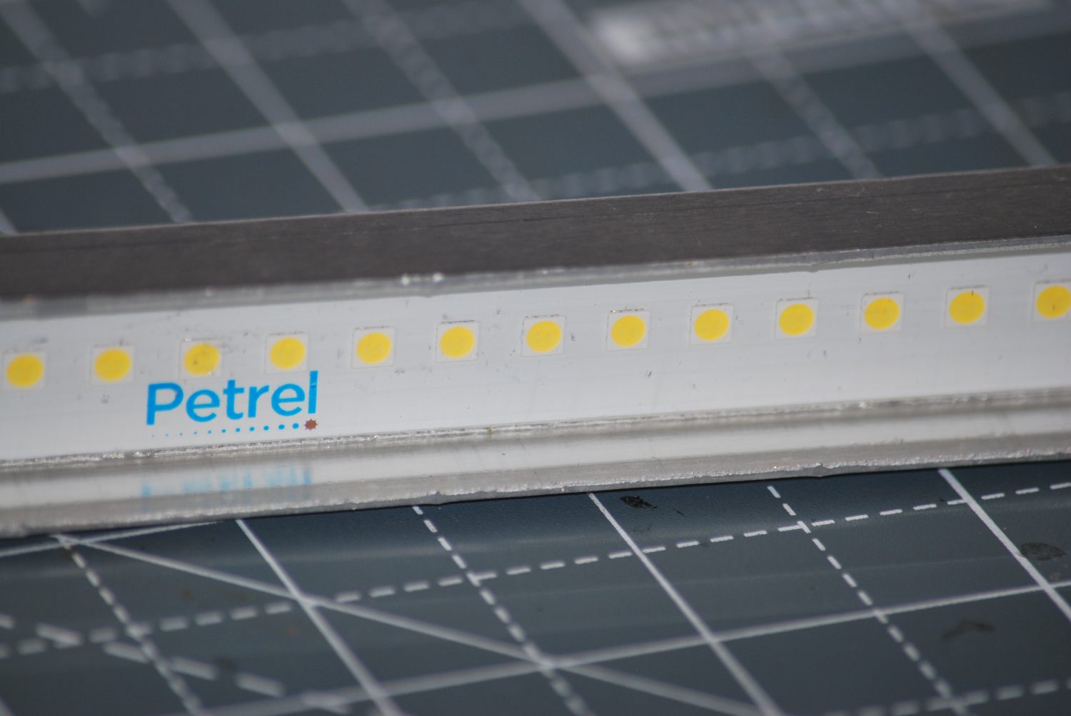 Petrel logo on measuring tool